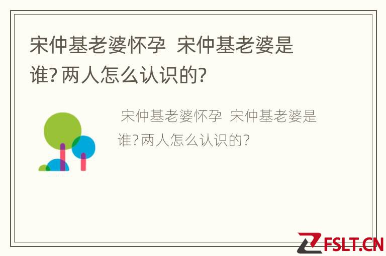 宋仲基老婆怀孕  宋仲基老婆是谁？两人怎么认识的？