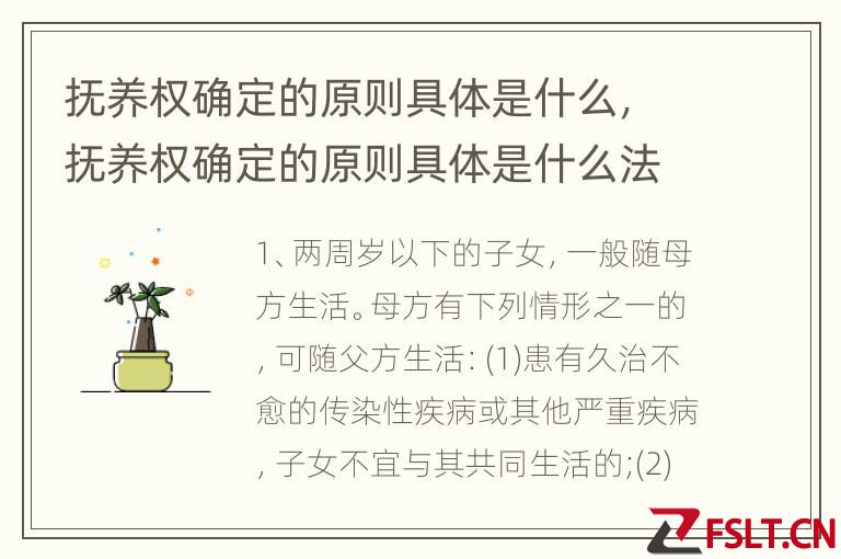 抚养权确定的原则具体是什么，抚养权确定的原则具体是什么法律