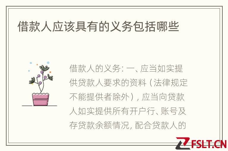 借款人应该具有的义务包括哪些