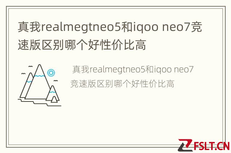 真我realmegtneo5和iqoo neo7竞速版区别哪个好性价比高